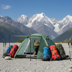 Tente de camping d'extérieur écologique imperméable 2000-3000 mm, légère, à deux étages, quatre saisons, avec cadre en aluminium, pour alpinisme, OEM/ODM - Product Image 2