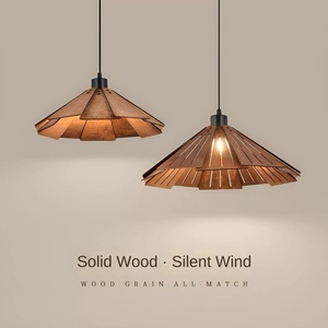 โคมไฟระย้าติดในบ้านสไตล์วินเทจสไตล์ร้านอาหารญี่ปุ่นแบบมินิมอลโคมไฟระย้าทำจากไม้วอลนัทร่วมสมัยแหล่งจ่ายไฟกระแสสลับ - Product Image 4