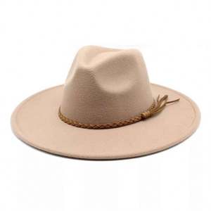 Sombreros Fedora de Jazz Personalizados para Hombre y Mujer, Colección Otoño-Invierno, con Borde Ancho y Borlas Trenzadas de Gamuza, para Fiestas - Product Image 1