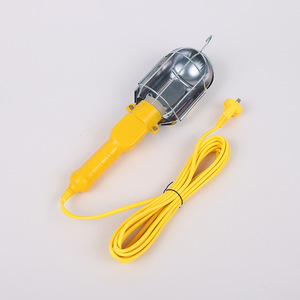 ไฟตรวจสอบแบบมือถือฟู่ ลี่หยาง E27 LED 220V ฝาครอบเหล็กสีเหลือง ไฟทำงานแบบพกพา ไฟสำหรับบำรุงรักษาเครื่องมือ - Product Image 1