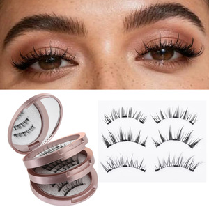 ชุดต่อขน<span class=keywords><strong>ต</strong></span>าปลอมแบบแม่เหล็ก OEM ODM ขายส่ง ทำมือ ใช้ซ้ำได้ นุ่ม ฟู  น้ำหนักเบา คุณภาพสูง - Product Image 1