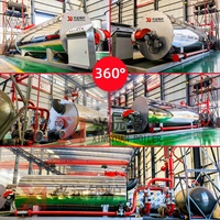Caldera de transferencia de calor industrial de tubos de fuego de baja presión horizontal de 1000KW 1MW, de combustible dual, de tres pasos roscados