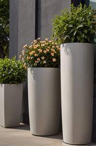 Maceta Grande Premium de Fibra de Vidrio, Moderna y Decorativa, para Interiores y Exteriores, Florero Duradero y Ligero, Contenedor de Jardín para Villa - Product Image 4