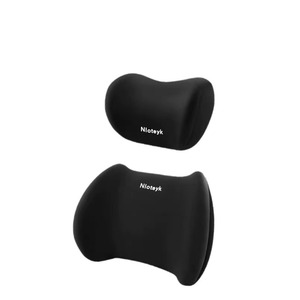 HONGLILAI Almohada Cervical para Coche de Seda Fría PU, Soporte Lumbar de Fibra Sintética para Deportes, Cuatro Estaciones, Juego de Reposacabezas y Soporte para Asiento, 2 Piezas - Product Image 4