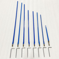 Accessoires de guitare : Tige de réglage de manche de guitare bidirectionnelle multi-spécifications en cuir bleu avec clé pour l'ajustement de la guitare