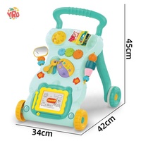 Trotteur anti-renversement transfrontalier avec fonction musicale, chariot de marche en plastique pour les tout-petits