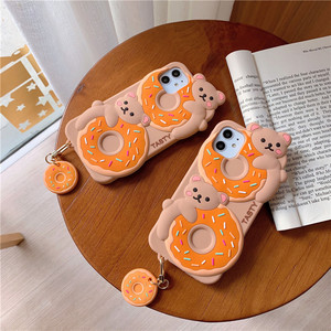 Venta caliente de lujo 3D de dibujos animados lindo Donut Bear <span class=keywords><strong>funda</strong></span> de silicona suave Fundas para <span class=keywords><strong>Apple</strong></span> para iPhone 7 8 Plus 11 Pro 12 Pro Max - Product Image 2