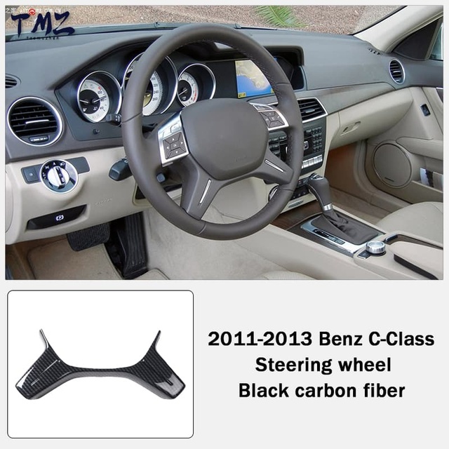 Car Steering Wheel Decorative Interior Accessories for Mercedes-Benz C-Class W204 Model 2011-2013 Universal LHD/RHD
