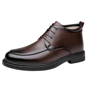 Chaussures habillées isolantes en cuir pour homme, style Oxford, à bout rond, à lacets, doublées de fourrure, semelle en caoutchouc, pour mariage et affaires - Product Image 5