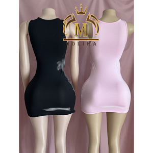 Abiti Estivi da Donna con Stampa e Cuciture, Senza Maniche, Slim Fit, Mini Abiti Trendy e Sexy, Abbigliamento Femminile di Design - Product Image 5