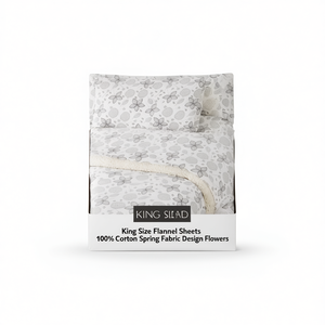 Draps en flanelle King Size 100% coton, imprimé floral, design moderne, ensemble de literie pour la maison - Product Image 1