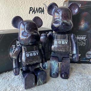 Listo para Enviar, Bloque Decorativo de Oso Violento de 28 cm, Negro y Dorado, para Figura de Acción Bearbrick 400, Material ABS Duradero - Product Image 5