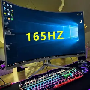 Harga pabrik Oem Monitor 34 inci layar lengkung 3440*1440 4k 165hz kaya antarmuka Monitor Led untuk Gaming