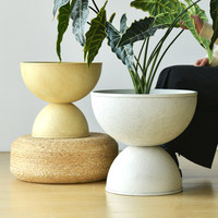 Cornucopia Pot de fleurs et de plantes sur pied, détachable, rétro, grand, respirant, pour la maison et le salon, Ornement Tortue du Paradis