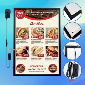 Backlit Black Aluminum LED <b>Picture</b> <b>Frame</b> Advertising Light Box <b>with</b> Wall <b>Mount</b> for Cafe Bar Menu Display - Product Image 2