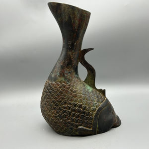 Escultura de Arte Antigua en Forma de Carpa de Latón, Modelo de Fundición 3D, Pieza Coleccionable para Exhibición - Product Image 6