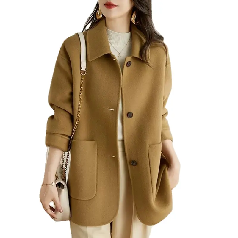 Wholesale 2023 Autumn New Korean Edition Simple Loose Single Breasted Hepburn Style Women's Trench Coats