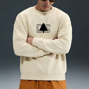 เสื้อสเวตเชิ้ตผู้ชายทรงหลวม ผ้าคอตตอนผสมโพลีเอสเตอร์ ระบายอากาศได้ดี ปักลายแบบแบน งานพรีเมียม ขายดี รับสั่งทำ - Product Image 3