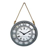 Horloge murale en métal suspendue par corde De Chanvre