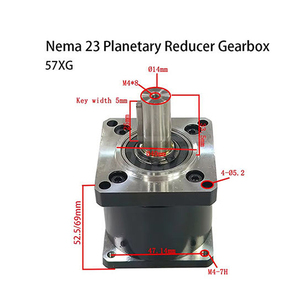 Caja de Engranajes Planetarios Modelo 57XG, Piezas para Motor Paso a Paso Nema 23, Montaje con Brida, Relación 4-100:1, Par de Torsión 3.5-80N.m, Planta de Fabricación - Product Image 6