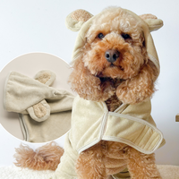 Peignoir de bain pour chien, serviette de séchage pour chien, super absorbant, séchage rapide, avec fermeture à boucle et crochets, peignoir de bain pour chien et chat