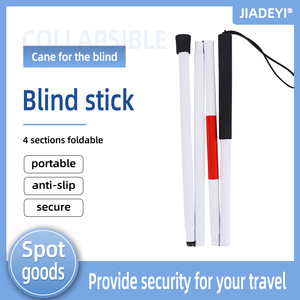 Tongkat Penglihatan Medis Berkualitas Tinggi Warna Putih, 4 Lipatan, Aluminium Ringan - Product Image 2