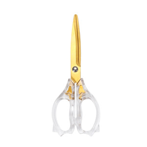 Lu Ban's Work Gold Plated Transparent Handle Office Scissors 0199 Multi Purpose Home Use - Product Image 4