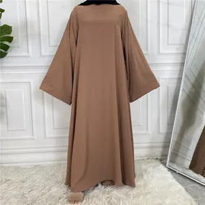 Abaya Dubai Türkei einfarbig einfach bescheiden Kaftan islamische Kleidung Abaya muslimische Kleider für Frauen