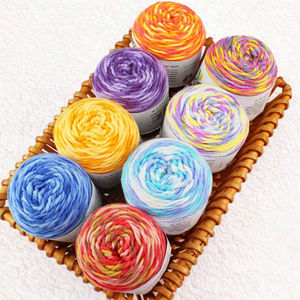 Fil fantaisie 100% acrylique filé, teint en segments arc-en-ciel, 5 brins, anti-boulochage, anti-insectes, pour tricot à la main, crochet, couture et tissage - Product Image 3