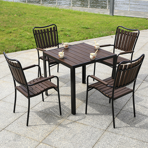 Nuevo estilo, mesa de té exterior, muebles de madera de plástico, mesa de cena cuadrada pequeña para exteriores - Product Image 4
