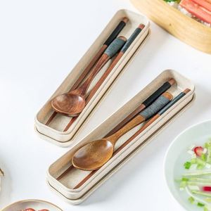 Juego de Cubiertos de Madera Ecológicos Personalizados para Niños, Cuchara y Palillos de Madera para Exteriores, Juego de Cubiertos con Caja de Transporte - Product Image 2