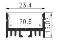 Bande lumineuse LED en aluminium pour armoire de cuisine et bar Dissipateur de chaleur pour plafond 23.4x15mm Couvercle en PC Profilé en aluminium extrudé Découpage personnalisable