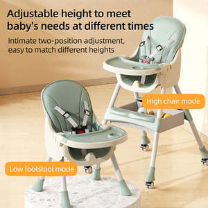 Çocuklar için 3'ü 1 Arada Dönüştürülebilir Mama Sandalyesi - Çevre Dostu Katlanabilir Plastik Yemek Sandalyesi (Otel ve Mutfak Kullanımı İçin) - Product Image 2