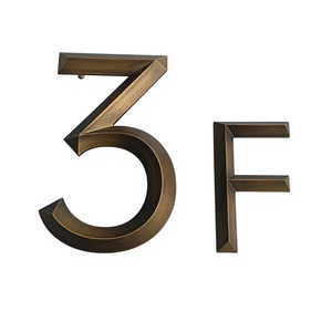 Numeri per Porte di Hotel in Metallo Tridimensionale (Acrilico Rame) Stile Rame Antico per Decorazione Ufficio - Product Image 2