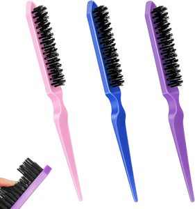 Cepillo de pelo de nailon personalizado al por mayor, cepillo de pelo antiestático de plástico con punta, peine delgado para peinar, herramientas de estilismo - Product Image 1