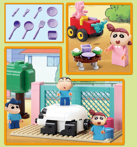 CRAYON SHIN CHAN PLAYGROUND, Bloques de Construcción de Estilo Anime para Niños, Juguete de Ensamblaje con Escenas Adorables - Product Image 5