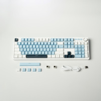 Russe 104 touches ABS filaire arc-en-ciel rétro-éclairé clavier mécanique de jeu échange à chaud N-touches joint de retournement pour l'écriture de bureau