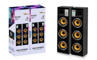 Nuevos Altavoces Frontales Activos de Alta Potencia con Micrófono y Caja de Madera Colorida, Altavoces de Torre Activos