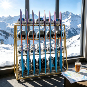 Chariot <span class=keywords><strong>de</strong></span> rangement autoportant pour équipement <span class=keywords><strong>de</strong></span> <span class=keywords><strong>ski</strong></span>, support métallique multi-niveaux pour snowboard, idéal pour la maison, la salle <span class=keywords><strong>de</strong></span> <span class=keywords><strong>ski</strong></span> et la <span class=keywords><strong>location</strong></span> en <span class=keywords><strong>station</strong></span>. - Product Image 3