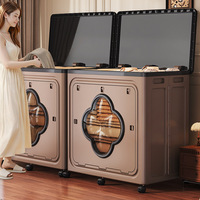 Boîte de rangement pour vêtements en plastique de grande capacité 180L, boîte de rangement pliable multifonctionnelle avec roulettes, pour jouets, couvertures