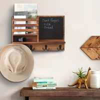 Étagère murale simple en bois, porte-clés mural, organiseur de courrier en bois, articles prêts à l'emploi Amazon pour le salon