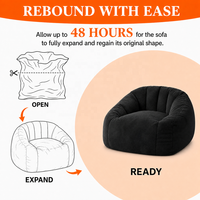 Fauteuil d'appoint sculptural en peluche courte compressée sous vide, design cuve, pour salon et coin lecture - Vente en gros