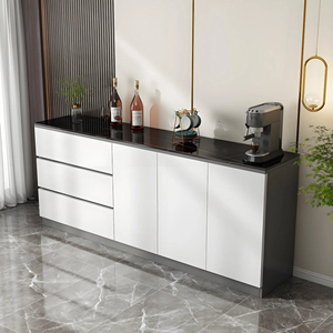 Aparador Moderno de Madera de Nogal con Puertas de Vidrio y Cajones, Mueble de Almacenamiento para Sala de Estar, Ecológico, de Gran Capacidad - Product Image 5