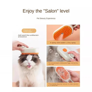 Spazzola a Vapore 3 in 1 Ricaricabile Automatica per la Pulizia del Pelo di Animali Domestici, Gatti e Cani, con Funzione Spray e Rimozione Peli - Product Image 3