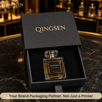 Boîtes cadeaux de luxe pour parfums, en papier rigide noir mat personnalisé, avec gaufrage en feuille d'or, tiroir coulissant, pour offrir en cadeau