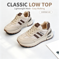 Baskets athlétiques classiques rétro pour femmes, semelle intérieure confortable et souple, semelle antidérapante robuste, chaussures tendance pour les déplacements quotidiens et les tenues décontractées