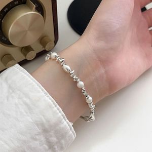 Pulsera de Plata de Ley S925 con Perlas, Estilo Coreano, Media Pulsera, Ligera y de Lujo, para Uso Diario - Product Image 1