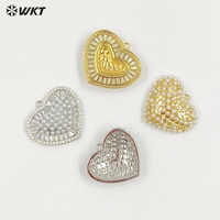 WT-MP315 Belle Micro Pave Femmes Mode Doux Coeur Imitation Perle Charmes
