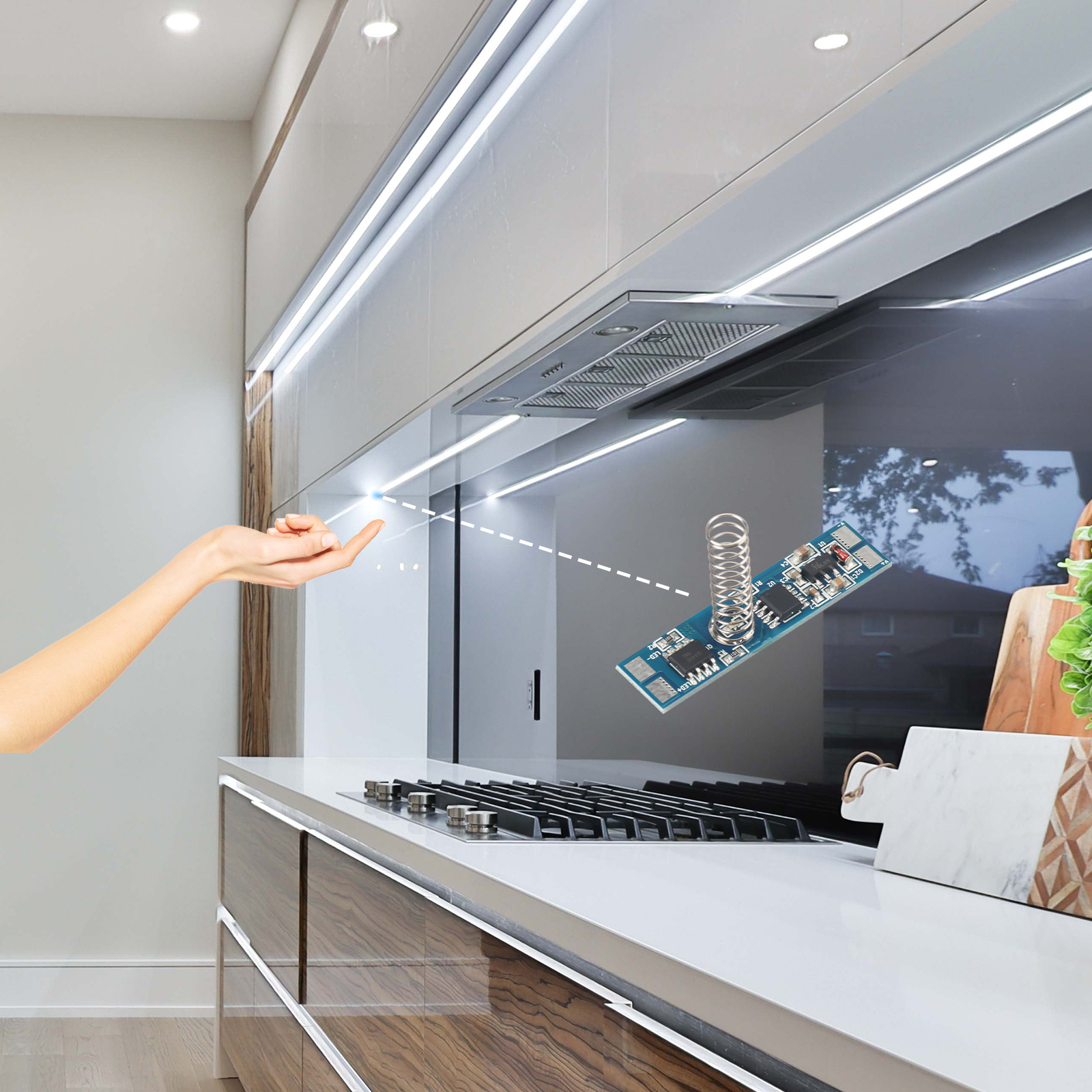 Светодиодный диммер 12 В, 24 В, модуль печатной платы, Диммирование, сенсорное ВКЛ./ВЫКЛ., умная Светодиодная лента, светильник с датчиком Lnc, сенсорные переключатели для алюминиевых профилей