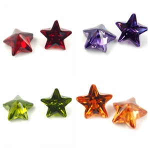 Pietre CZ Taglio <span class=keywords><strong>Stella</strong></span> 3-12mm Bianco Rosso <span class=keywords><strong>Rosa</strong></span> Peridoto Ametista Zirconia Cubica Sintetica - Product Image 1